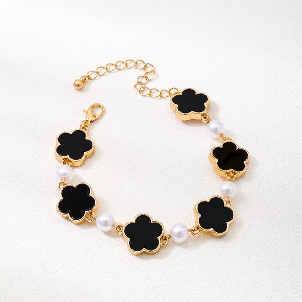 18k Gold-Plated Alloy Flower Bracelet