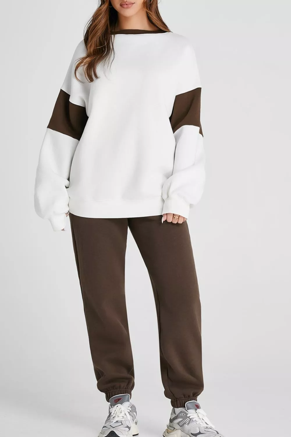 Drop Shoulder Loose Sweatshirt and Joggers Active Set, image 7
