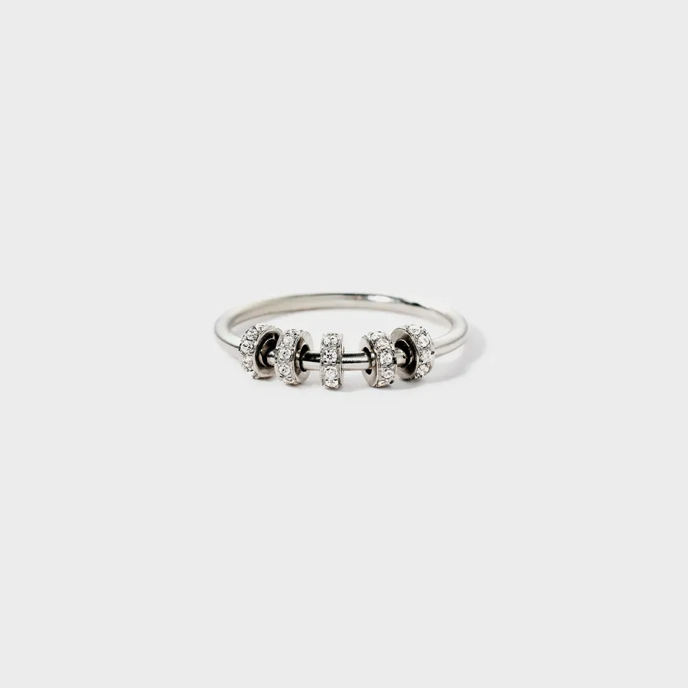 Inlaid Zircon 925 Sterling Silver Ring, image 3
