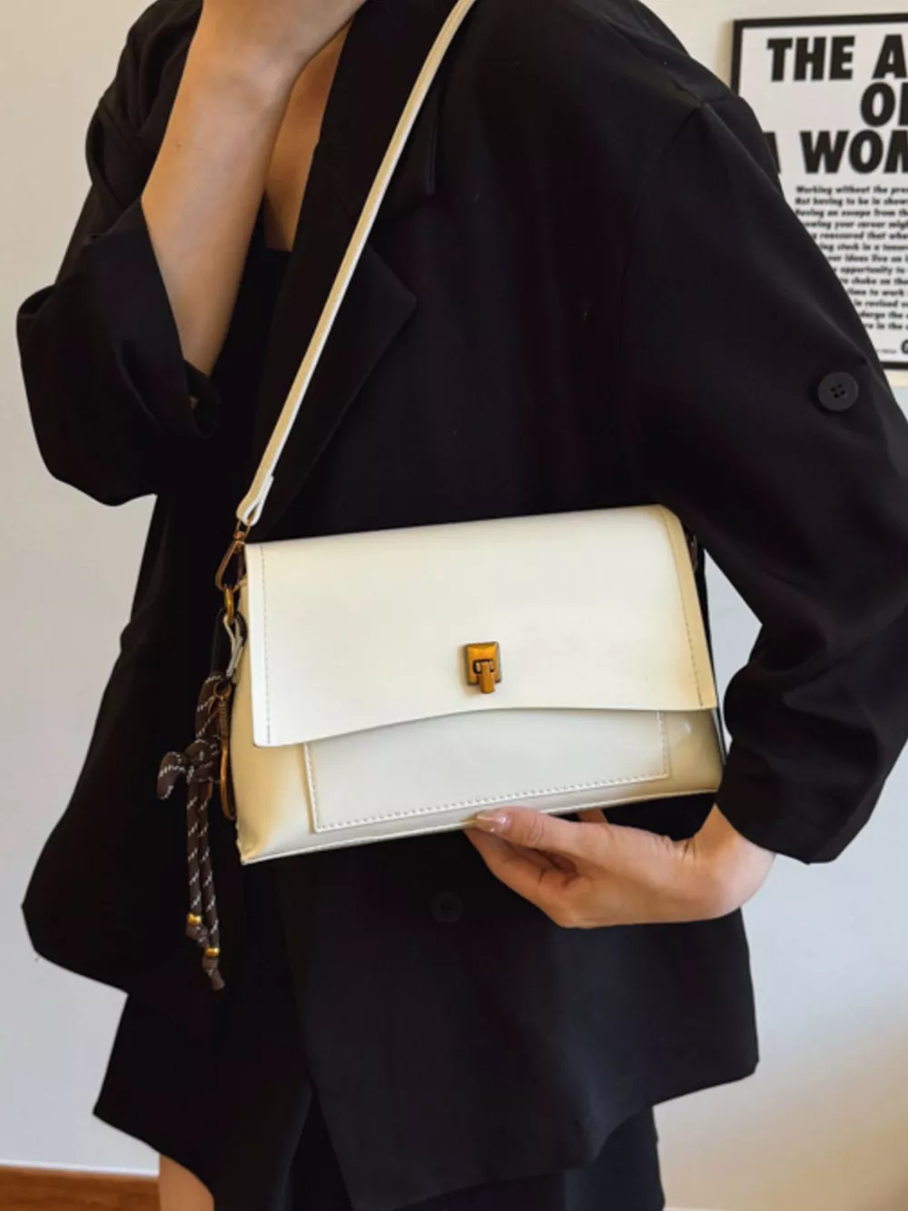 Leather Flap Shoulder Bag, image 3
