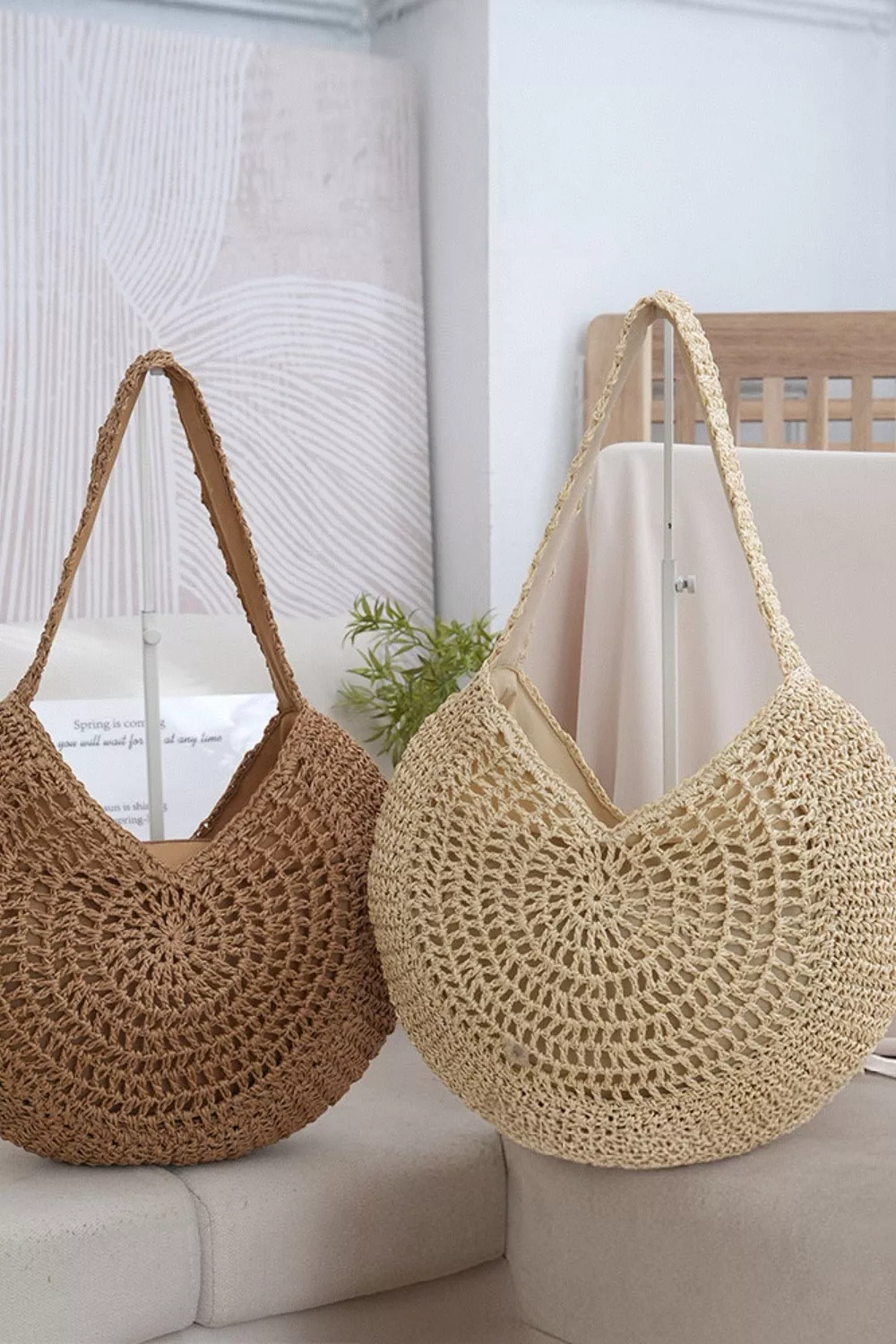 Round Woven Shoulder Bag, image 3