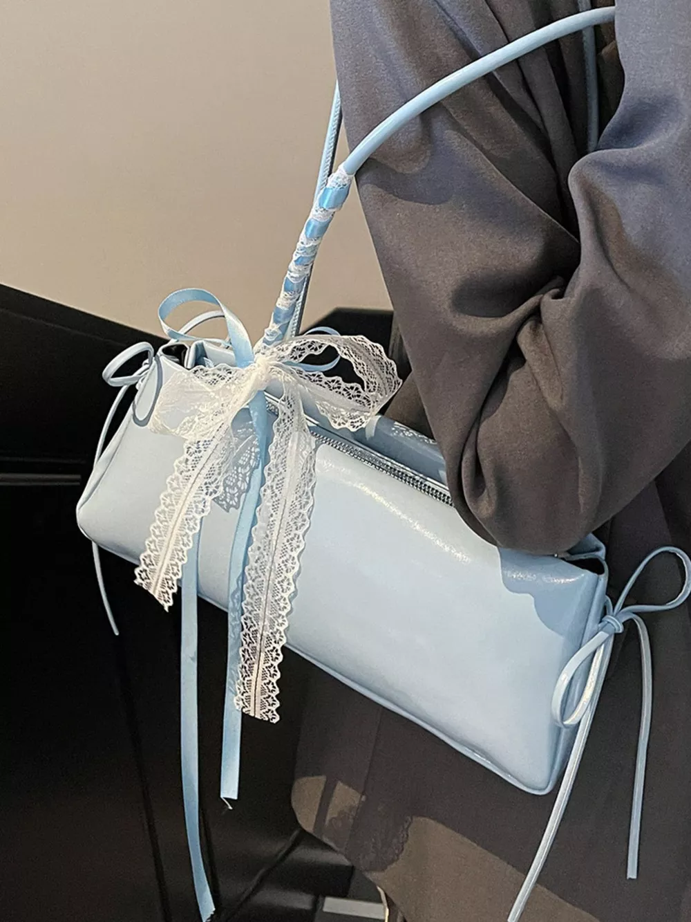 Lace Decor Shoulder Bag, image 14