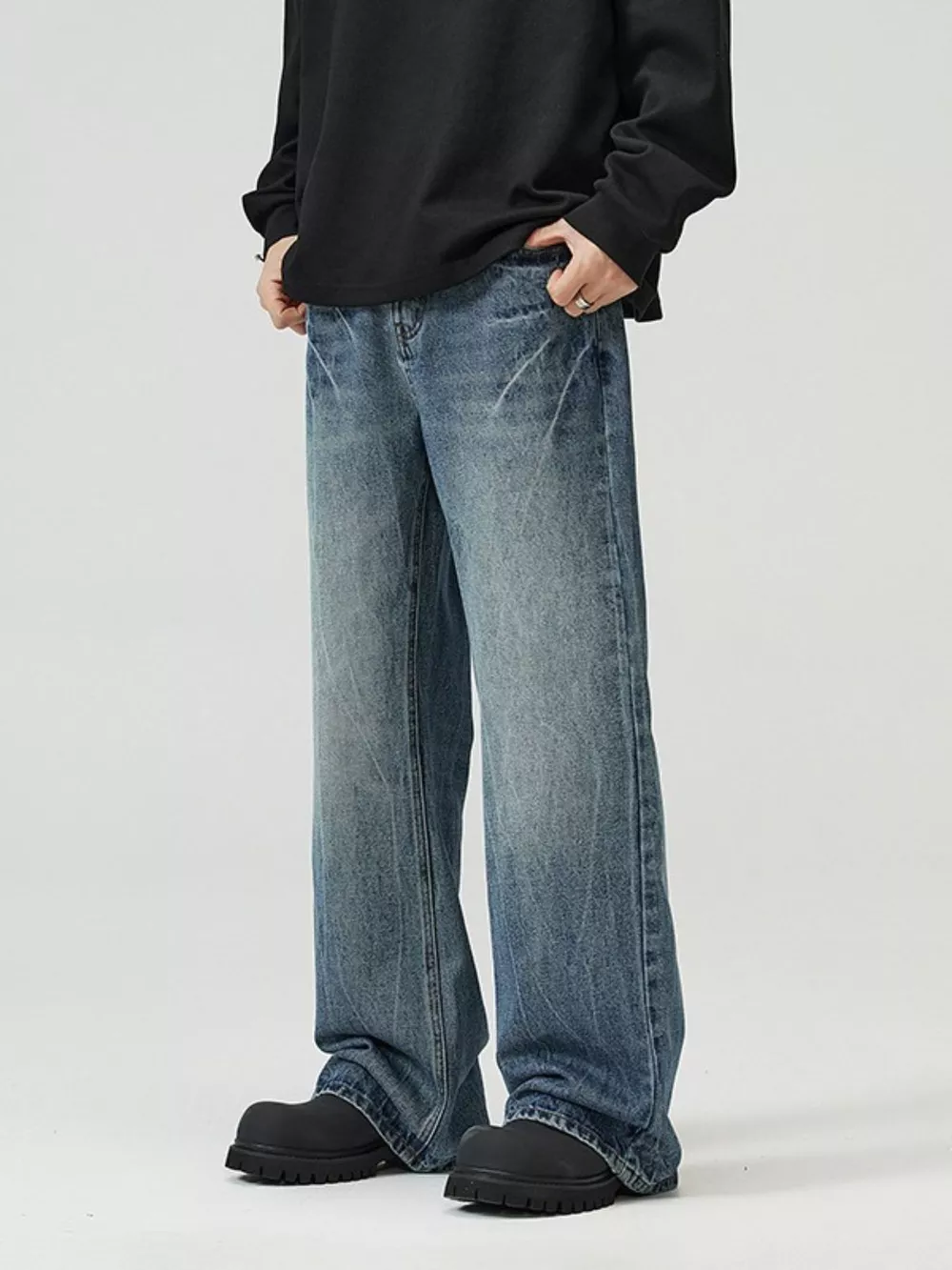 Men's Full Size Wide Leg Jeans Plus Size, image 5