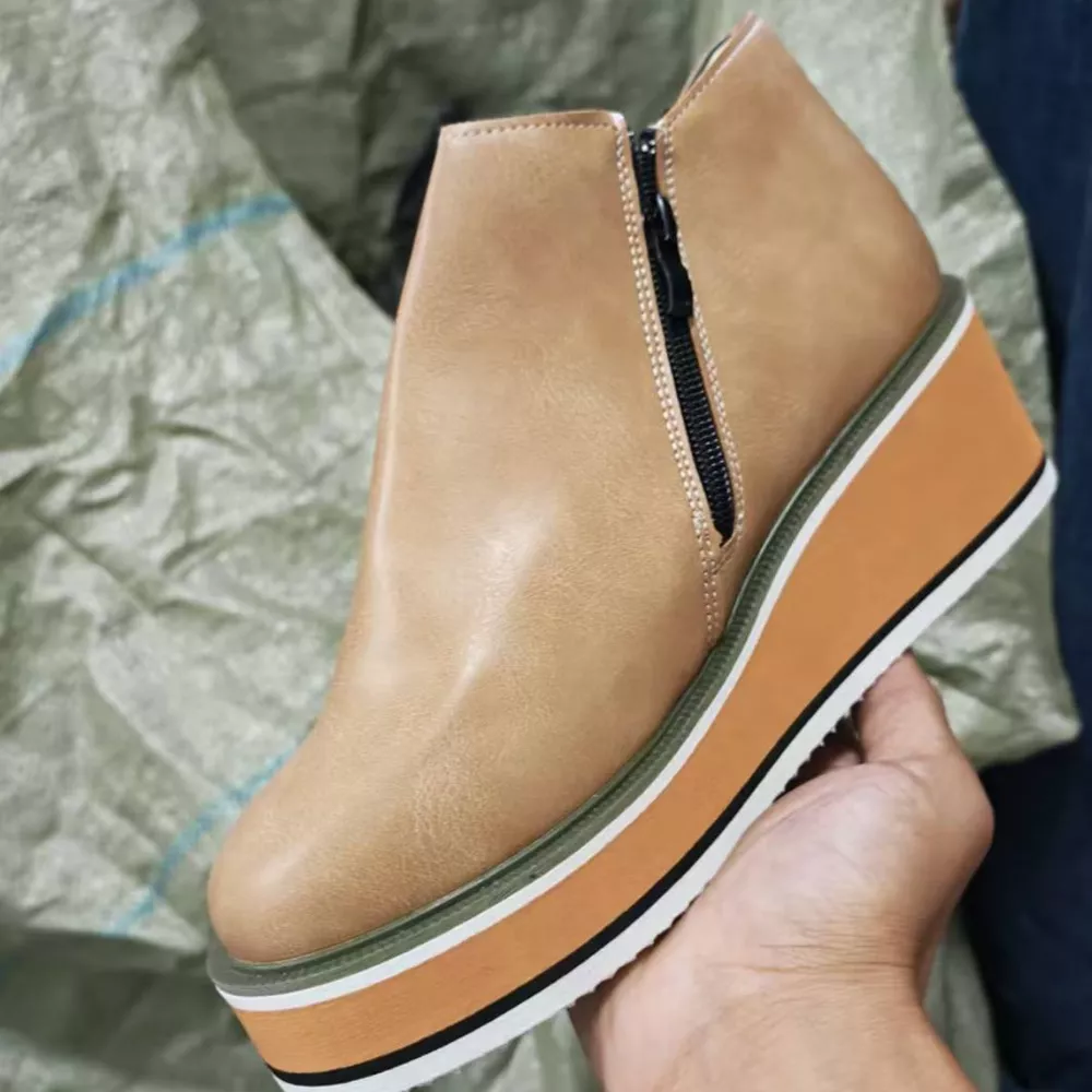 Ankle Wedge Boots with Zipper, image 9