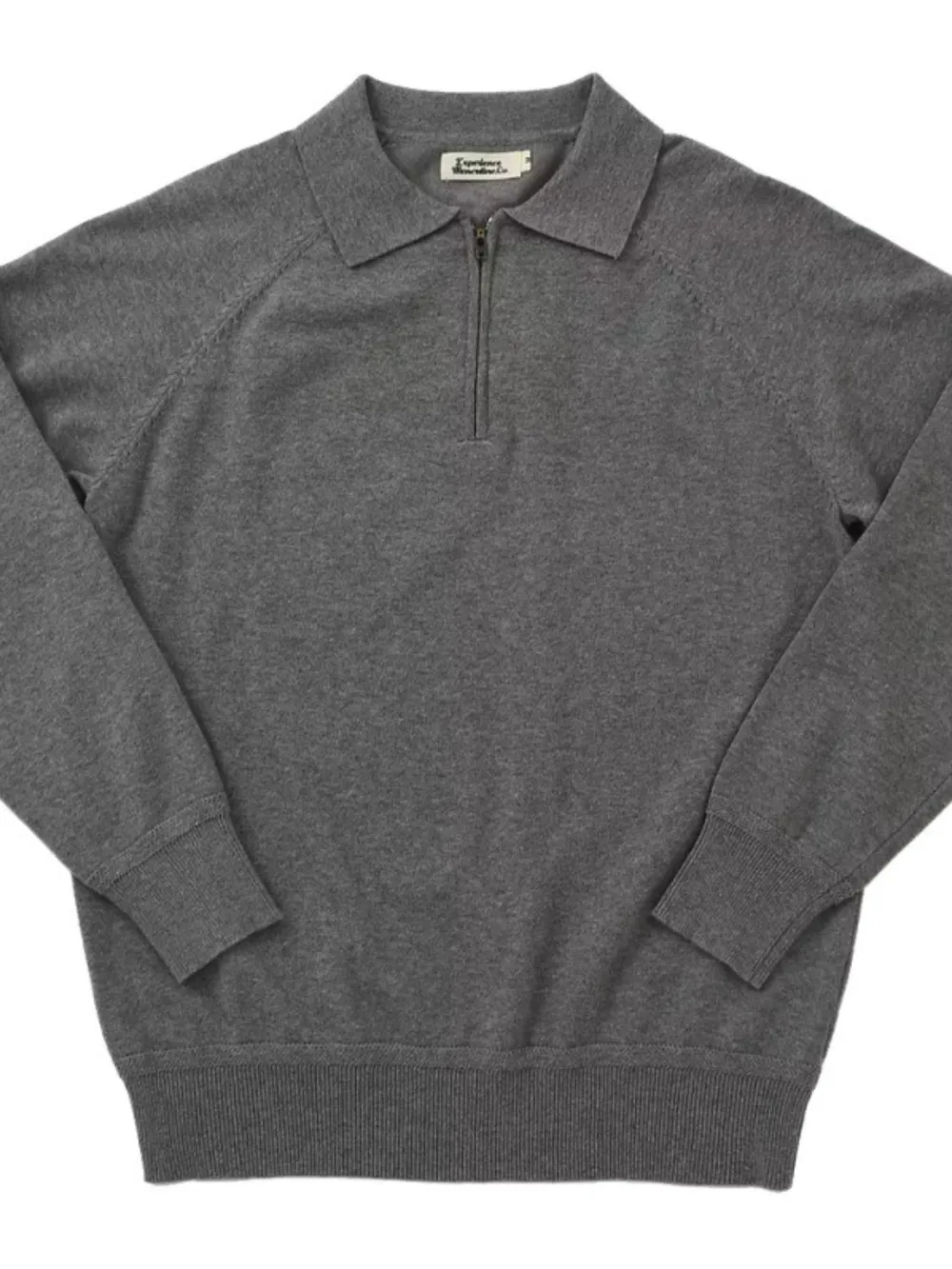 Men's Plus Size Quarter Zip Raglan Sleeve Polo, image 5