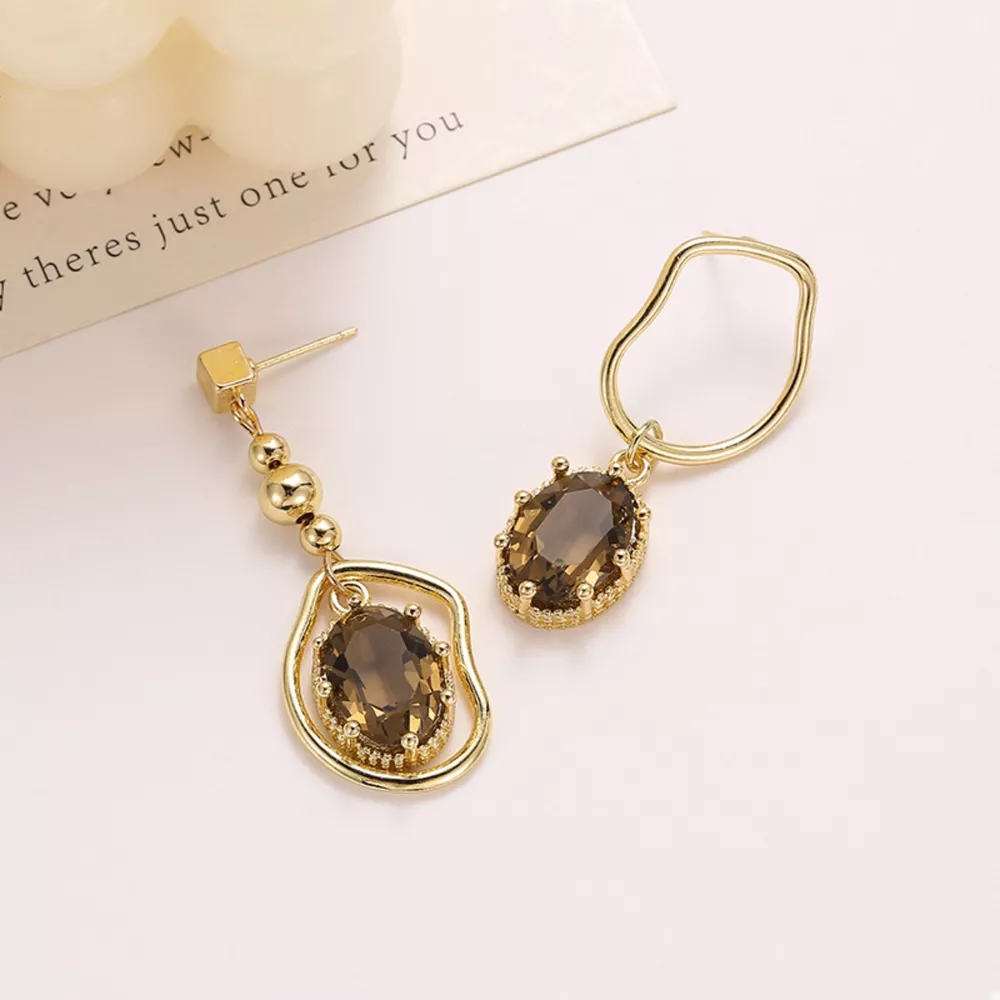 Asymmetrical Geometric Dangle Earrings, image 4