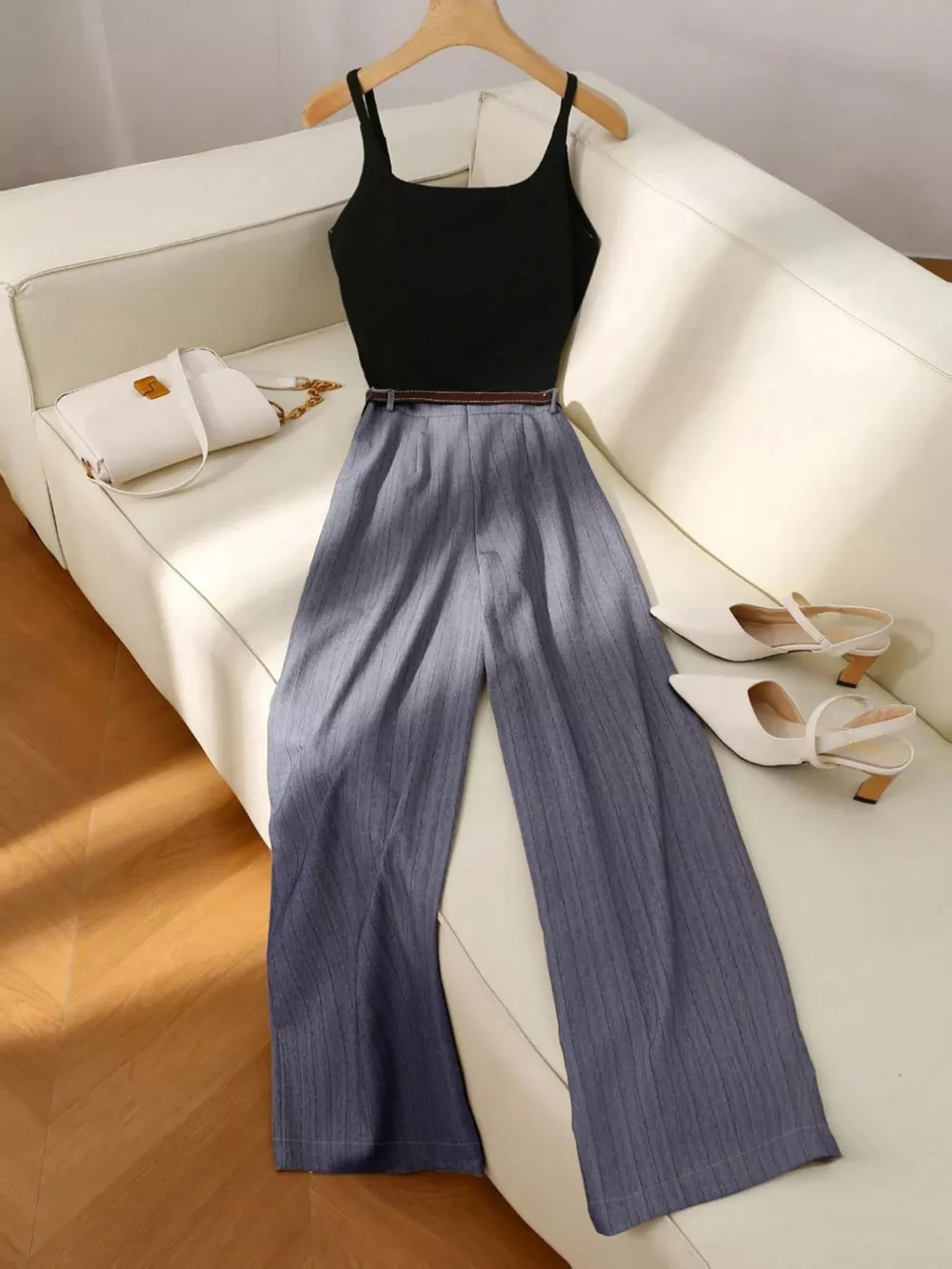 Sleeveless Top and Wide-Leg Pants Set, image 12