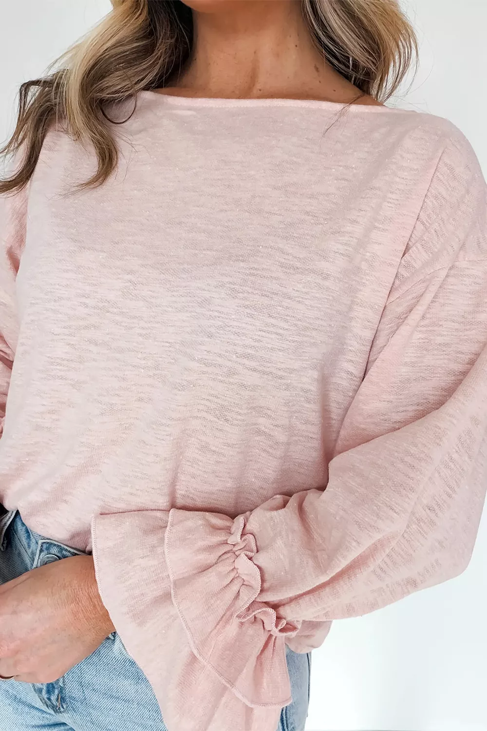 Long Sleeve Ruffle Cuff Casual Elegant Top, image 6