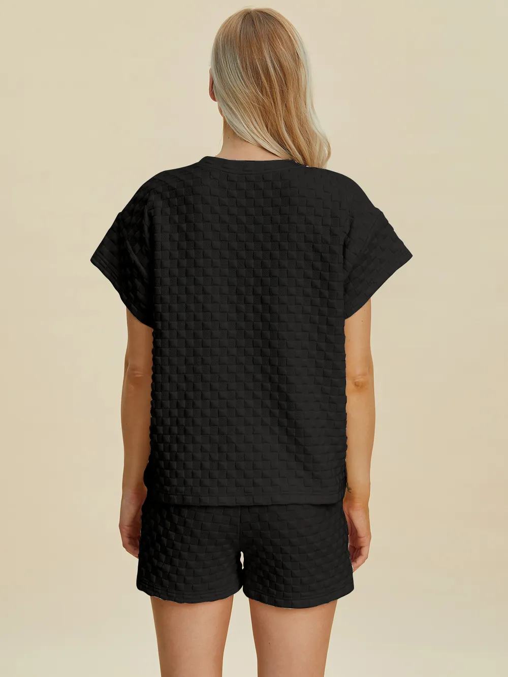 Full Size Texture T-Shirt and Shorts Set, image 13