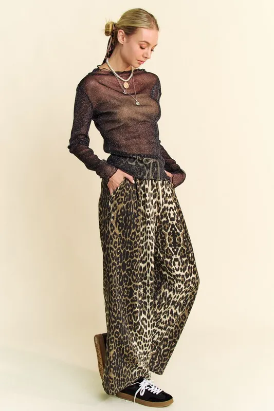 Glitter Mesh Lettuce Hem Long Sleeve Top, image 6