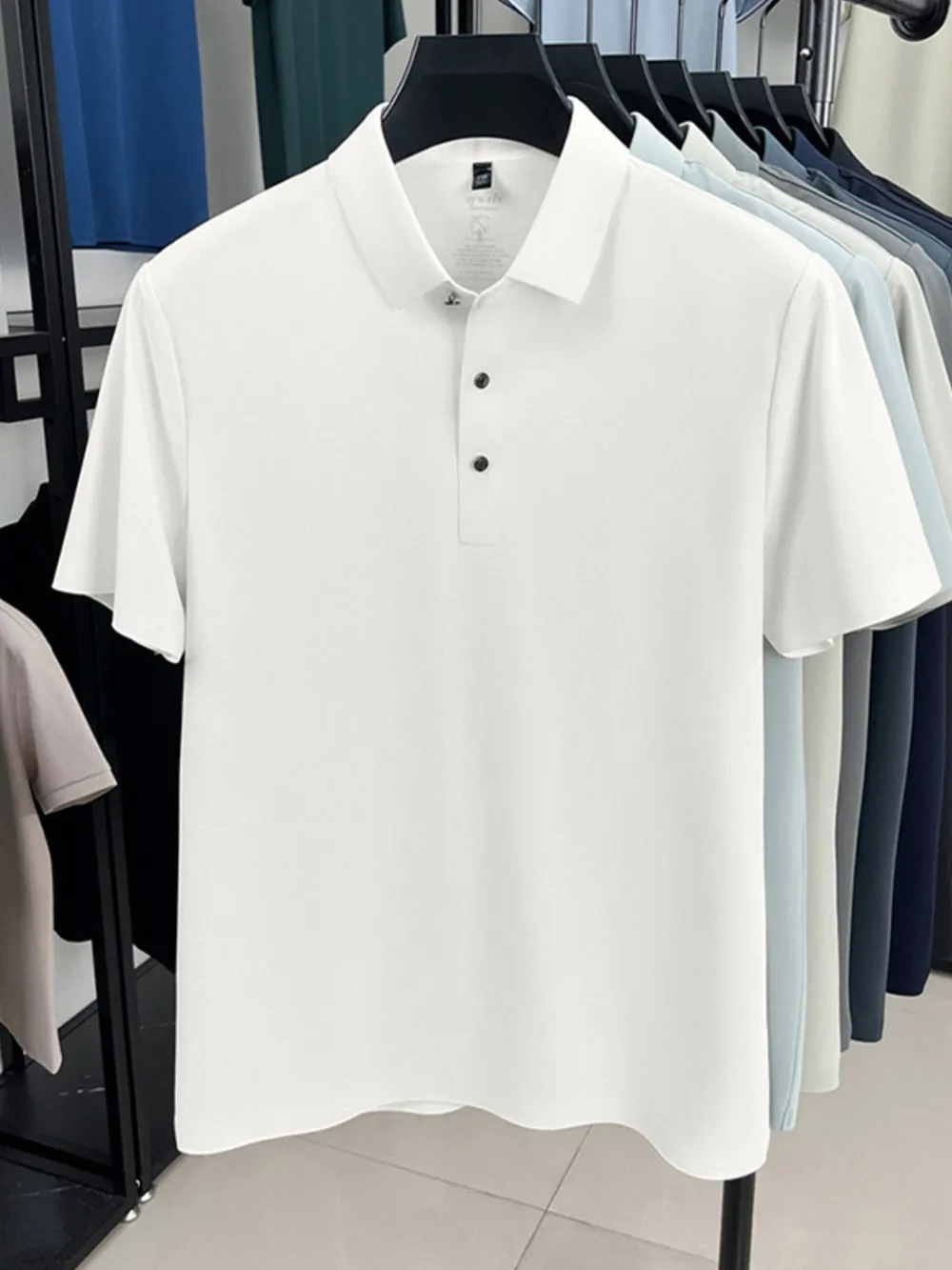 Men's Plus Size Button Detail Short Sleeve Polo, image 11