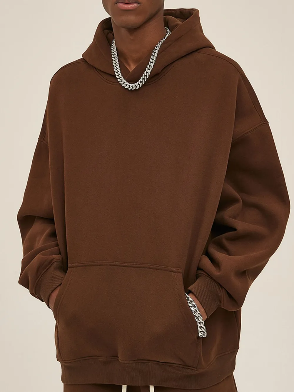 Men's Oversized Pocketed Long Sleeve Hoodie, image 5