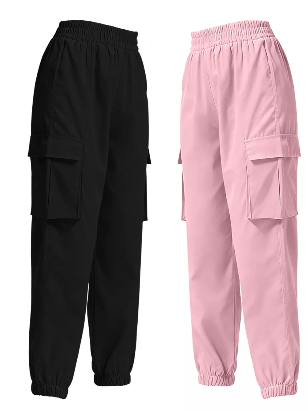 2 Piece Elastic Waist Cargo Pants, image 18