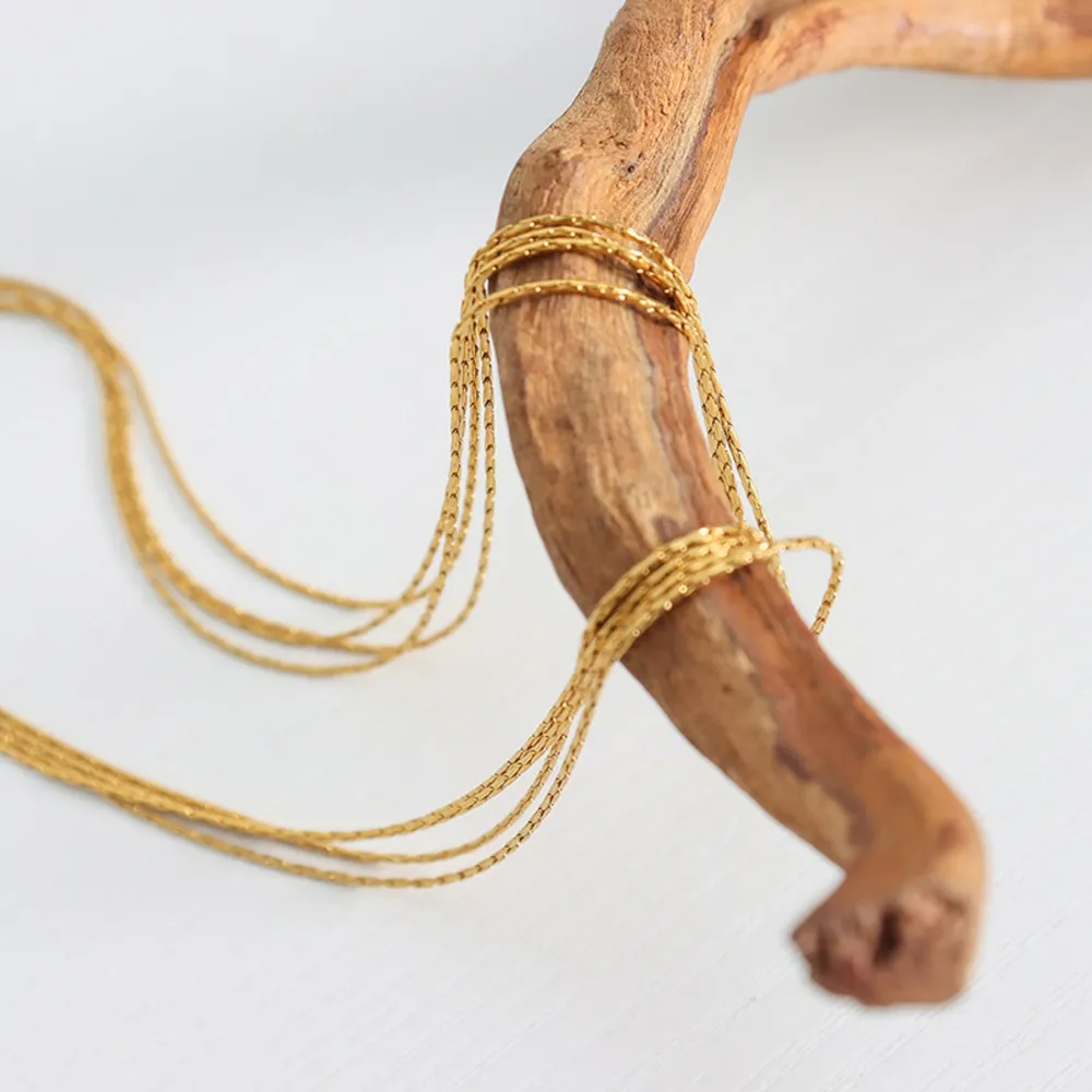 18K Gold-Plated Multi-Layer Clavicle Chain Necklace, image 7