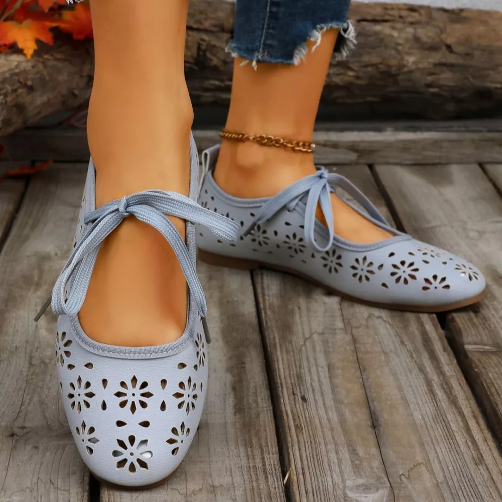 Floral Cutout Tied Slip-Ons, image 11