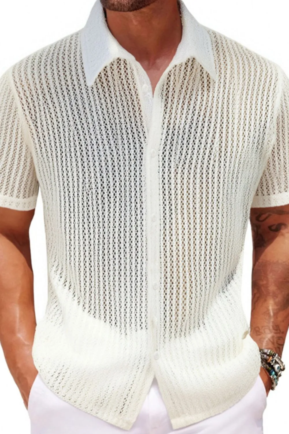 Men's Plus Size Button Down Short Sleeve Shirt, image 2