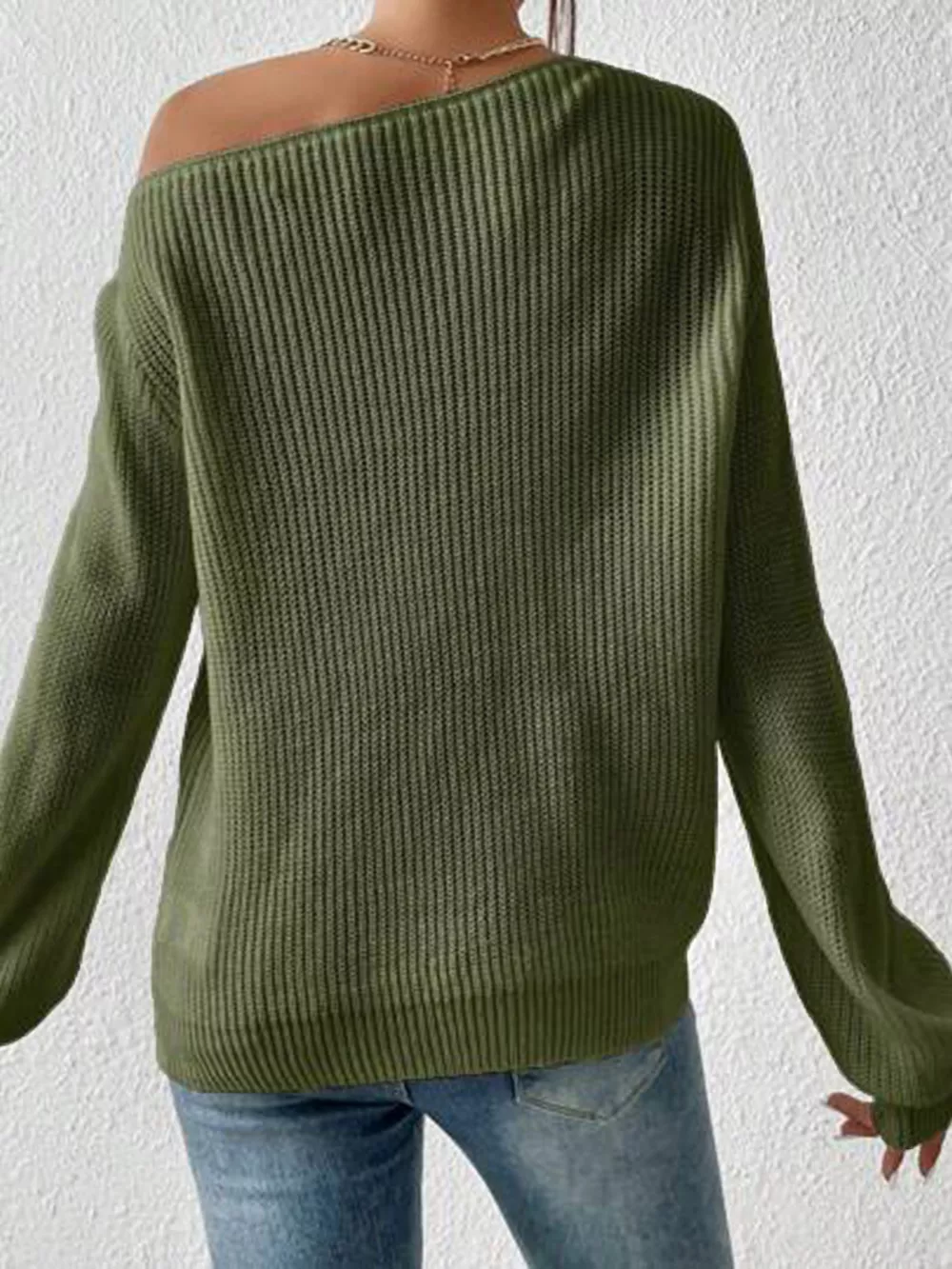Single Shoulder Knit Sweater, image 6