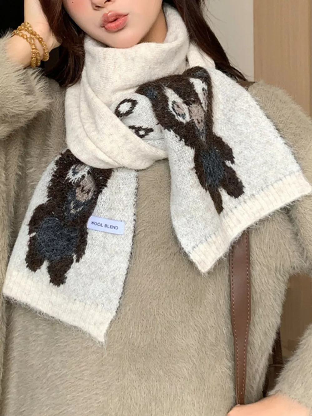 Koala Pattern Winter Scarf, image 11