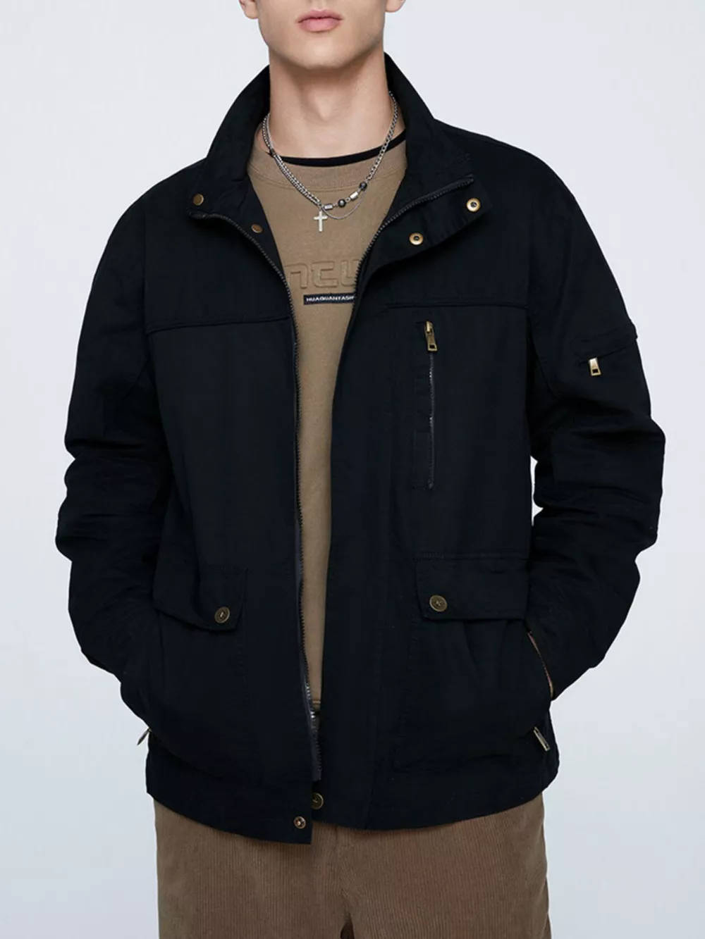 Men's Plus Size Casual Zip Up Lightweight Jacket, image 4