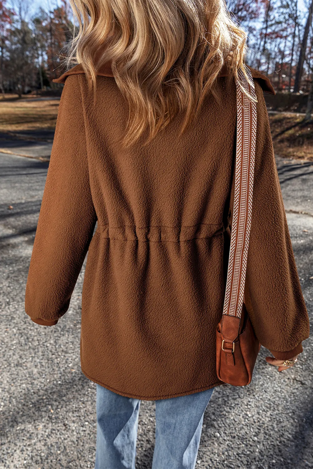 Drawstring Half Zip Long Sleeve Sweatshirt, image 5