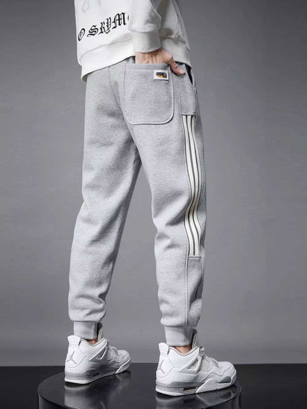 Men's Side Striped Drawstring Joggers, image 7