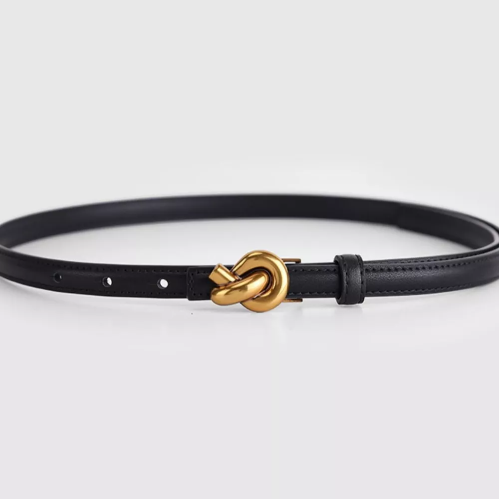 Knot Buckle Skinny Belt, image 4
