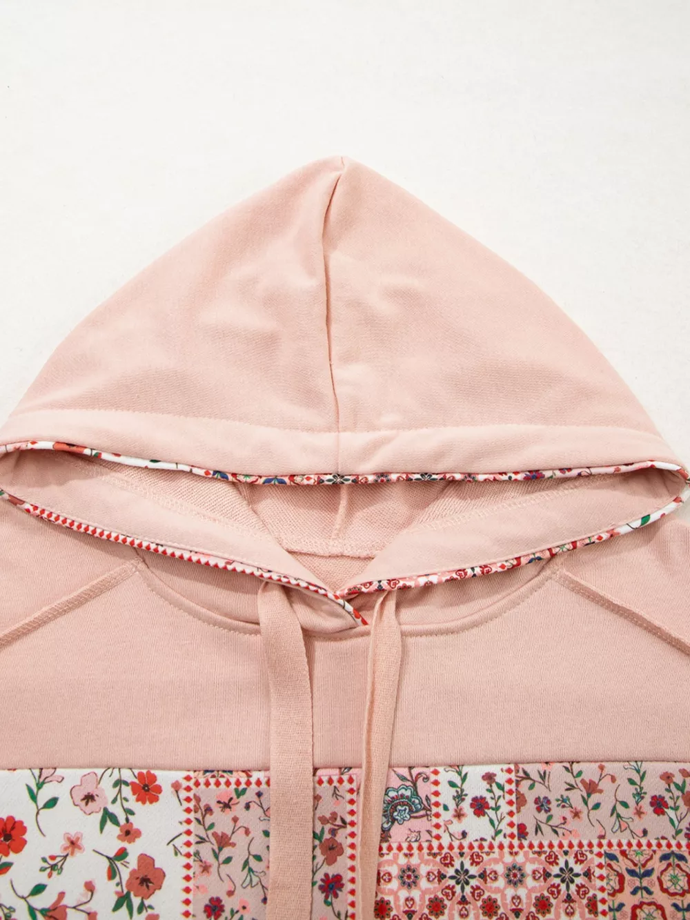 Floral Print Drawstring Long Sleeve Hoodie, image 6