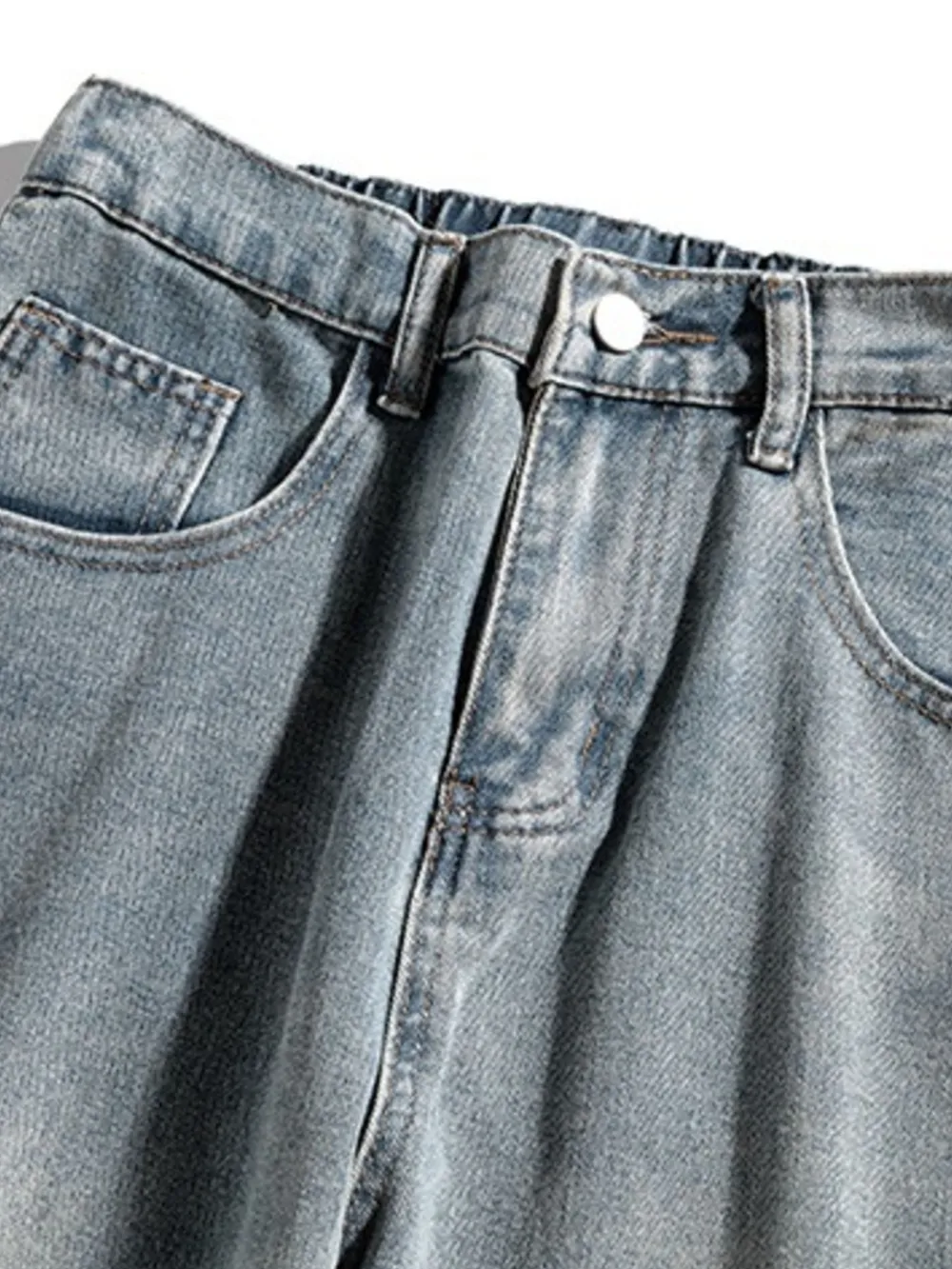Men's Plus Size Washed Wide Leg Jeans, image 10