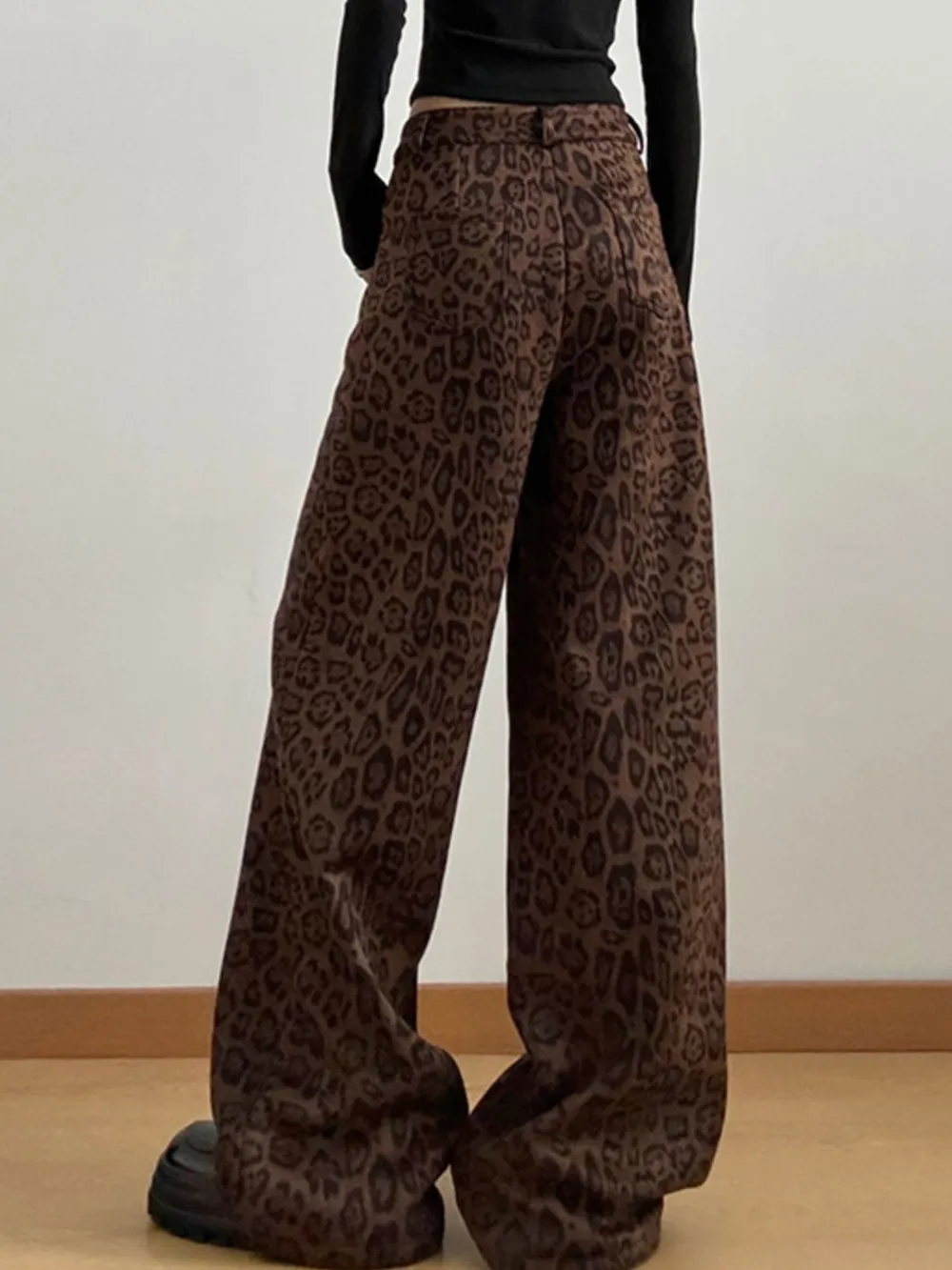 Leopard Print Wide Leg High Waist Pants, image 6