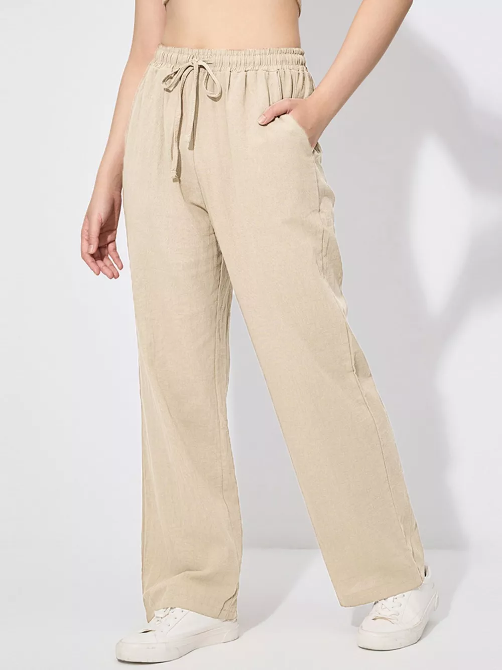 Drawstring Wide Leg Pants