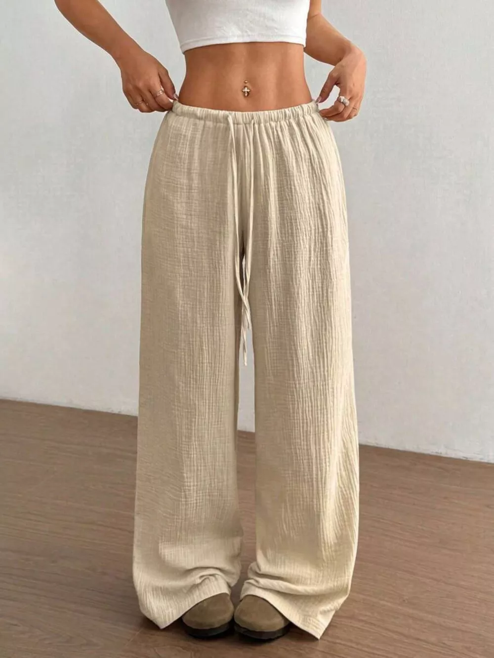 Wide-Leg Drawstring Pants, image 26