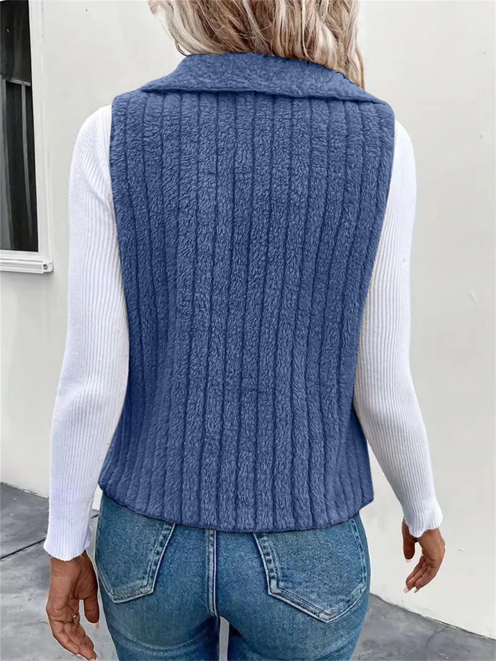 Open Front Fuzzy Vest Coat, image 14