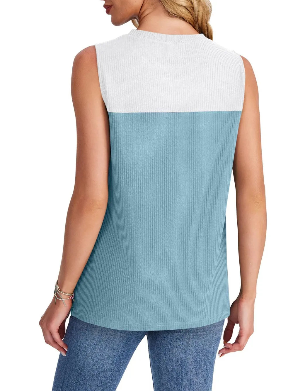 Color Block Round Neck Tank, image 18