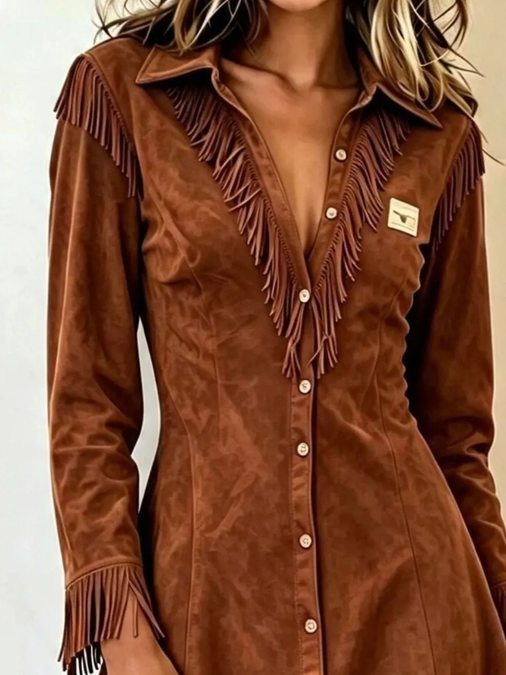 Full Size Fringed Button-Down Outerwear Plus Size, image 6