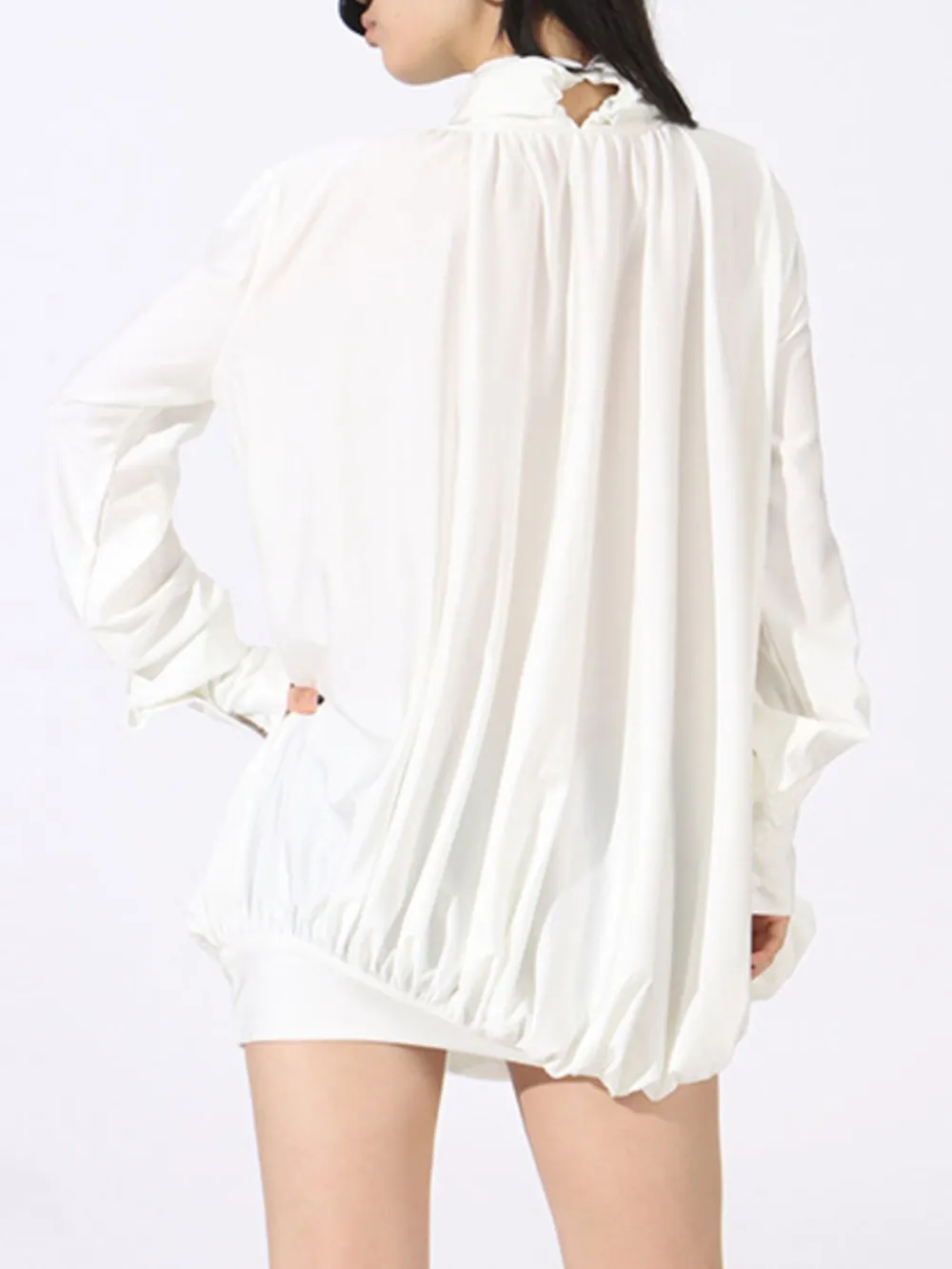 Ruched Long Sleeve Mini Dress, image 4