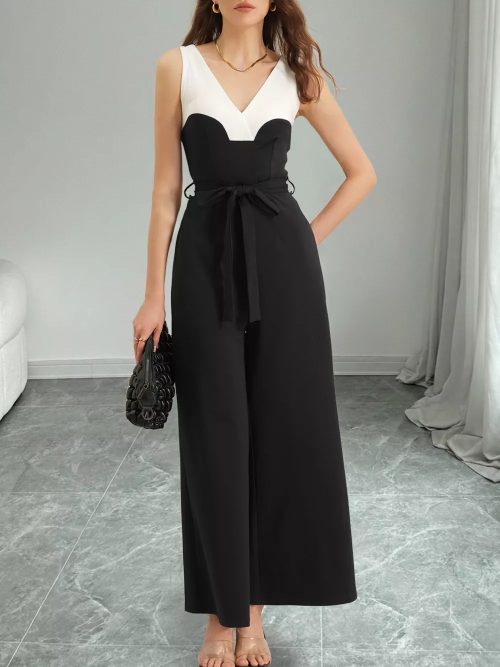 Color Block Wide Leg Jumpsuit, image 3
