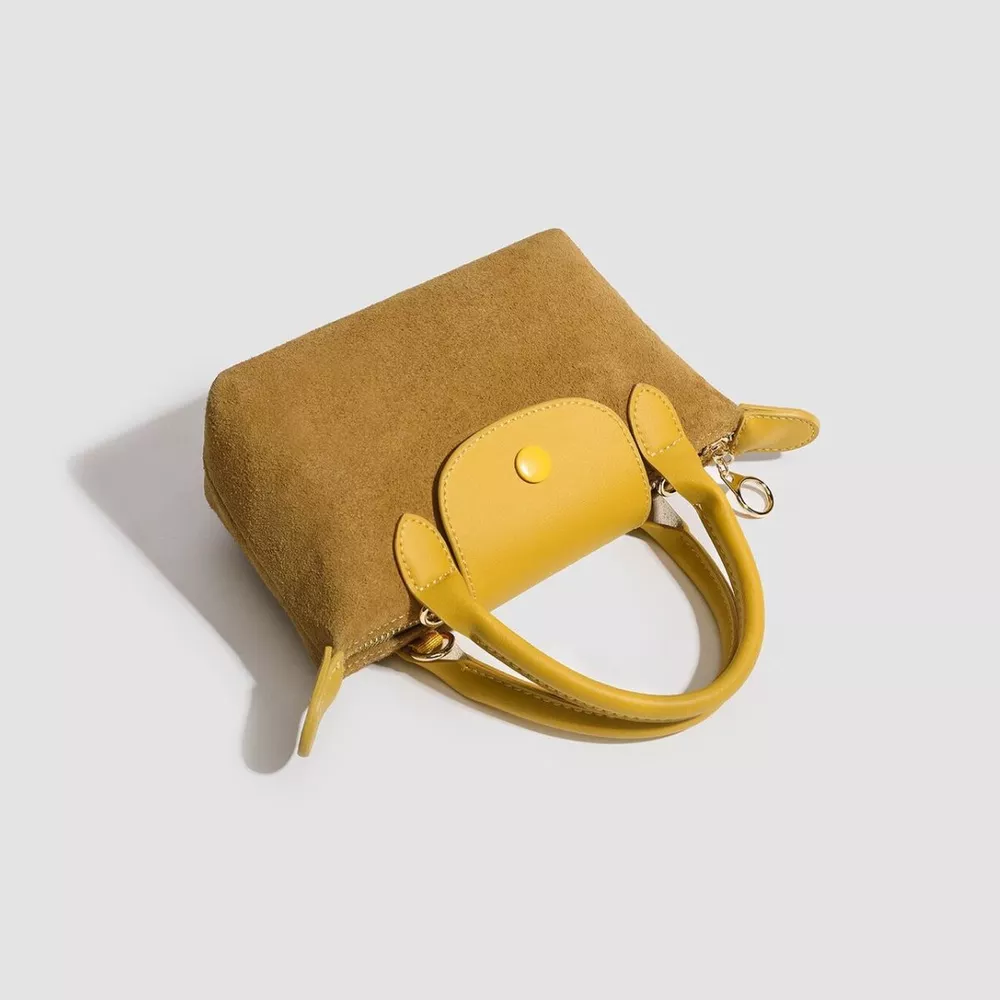 Stylish Two-Tone Suede Crossbody Bag, image 6