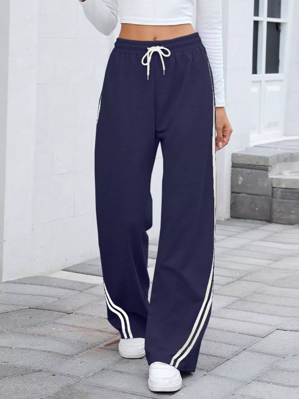 Side Striped Wide Leg Pants, image 12