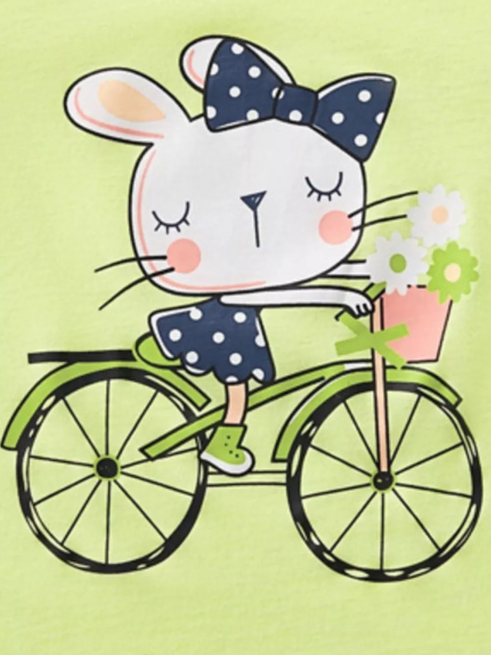 Children's Rabbit Bicycle Graphic Short Sleeve T-Shirt, image 3