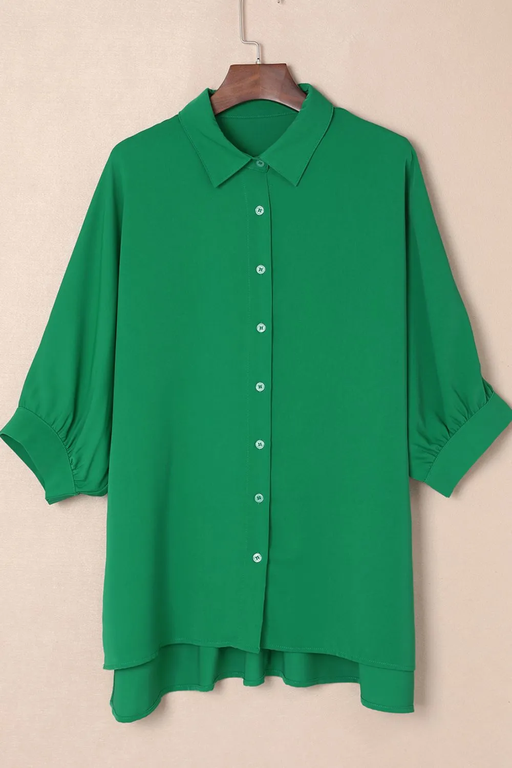 Collared Neck Three-Quarter Sleeve Shirt, image 7