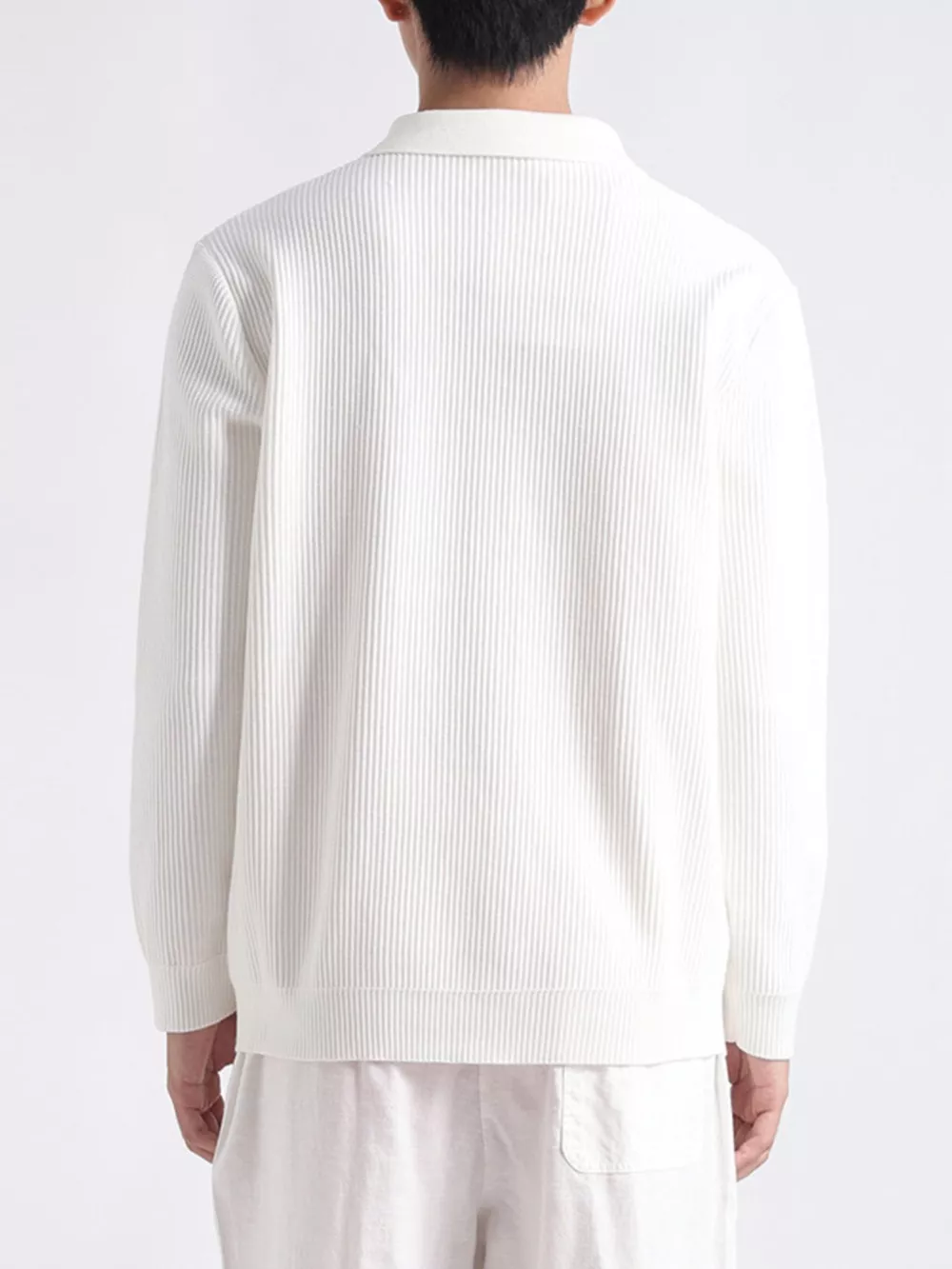 Men's Plus Size Quarter-Zip Ribbed Knit Top, image 6
