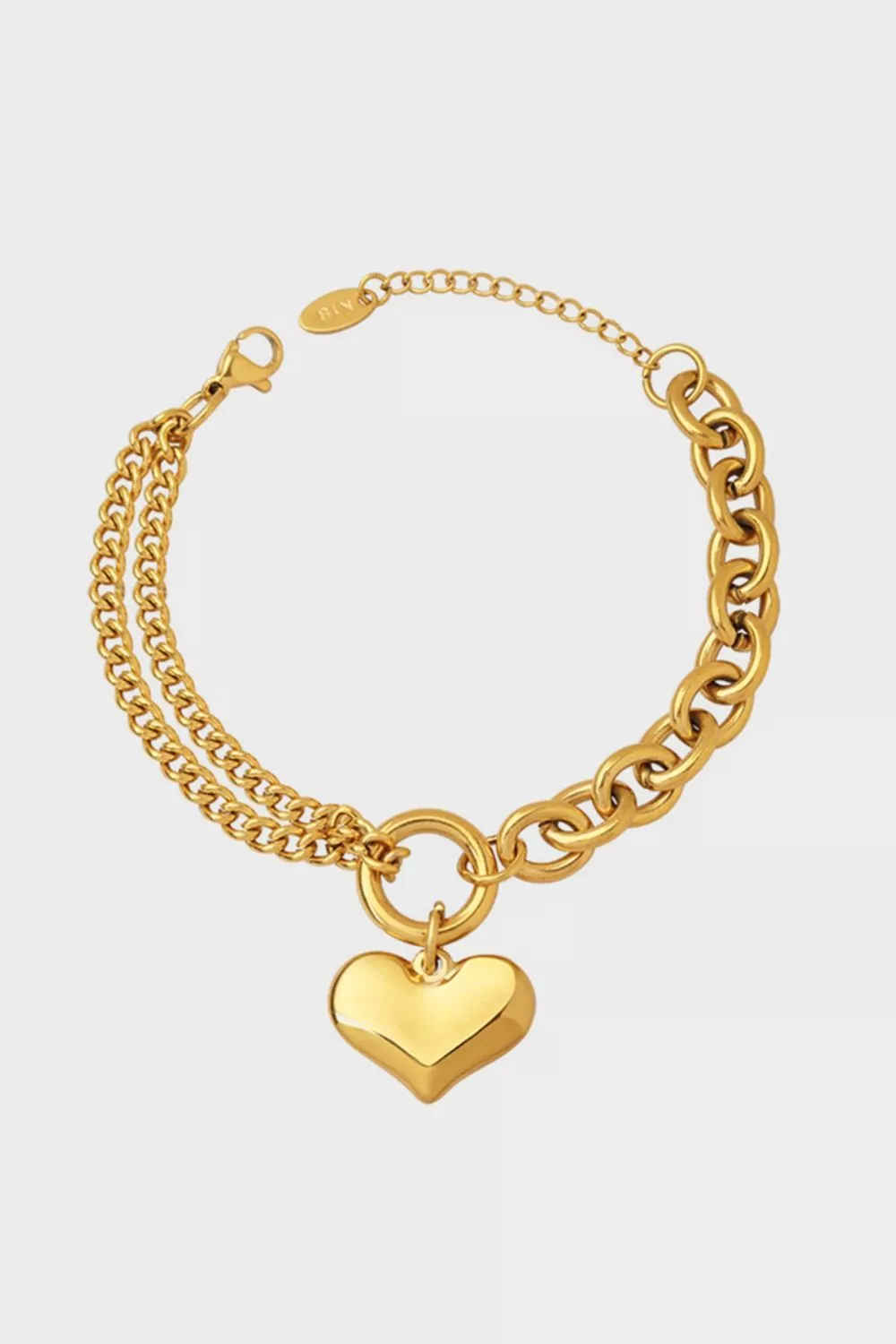 Half Chunky Chain Titanium Steel Bracelet, image 4