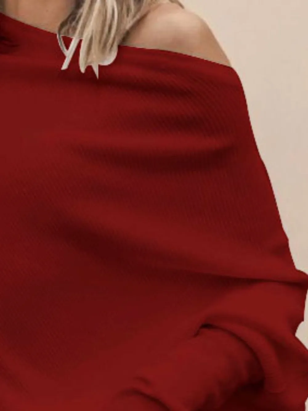 Single Shoulder Ribbed Knit Top, image 7