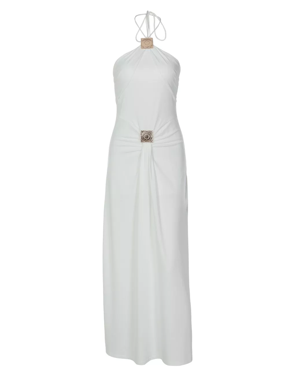 Backless Ruched Halter Neck Maxi Dress, image 6