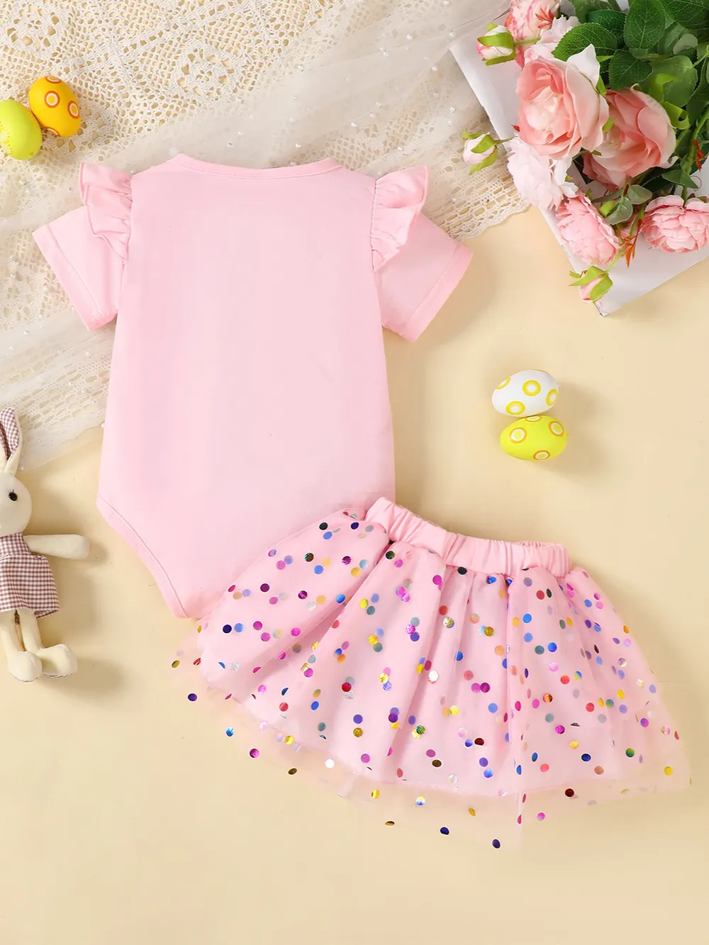 Children's Ruffled Graphic Bodysuit and Skirt Set, image 3