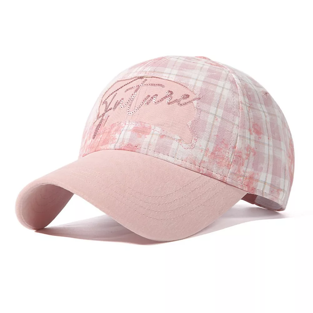 Plaid Baseball Cap with Sequin Detail, image 5
