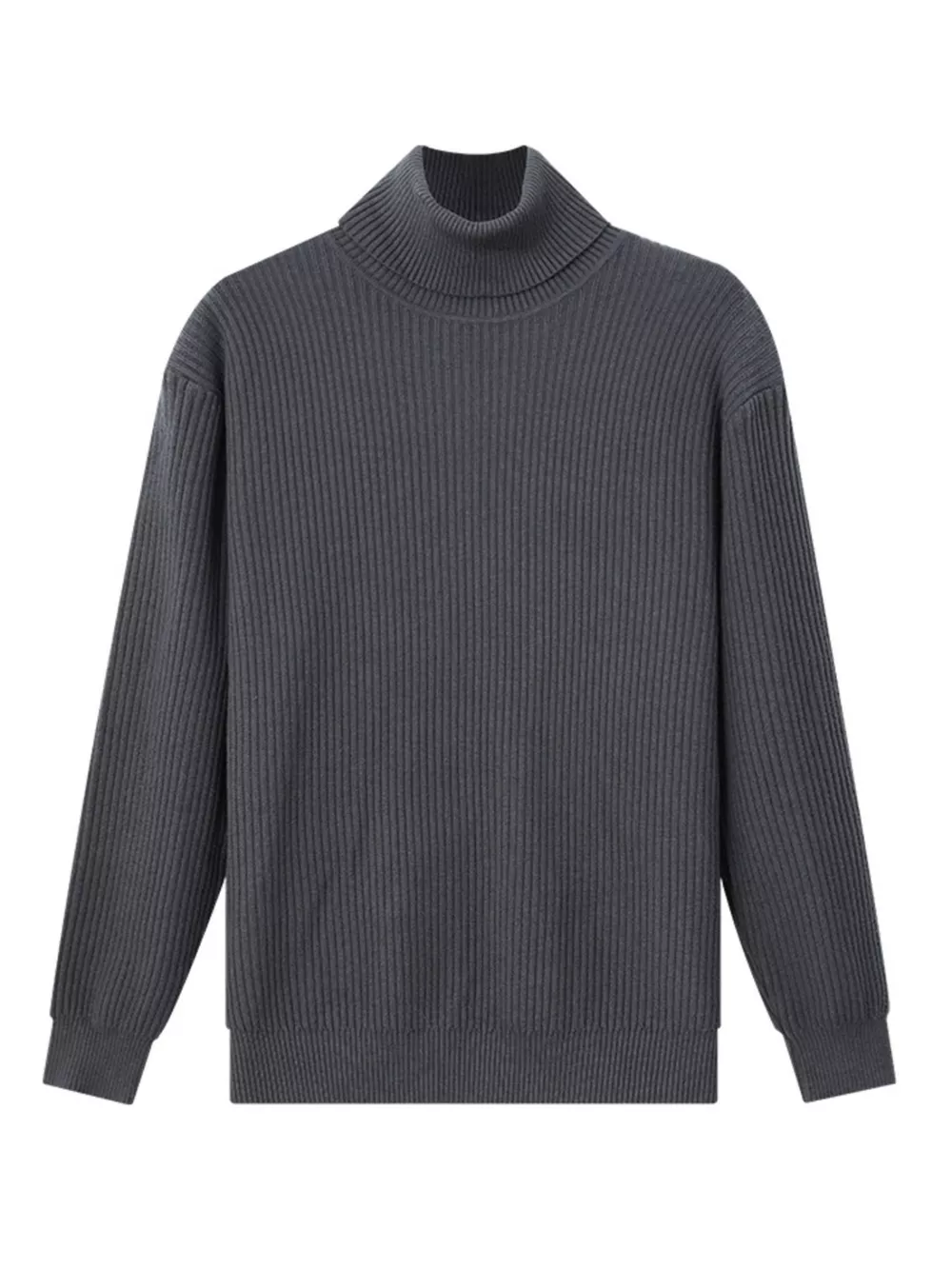 Men's Plus Size Ribbed Knit Turtleneck Sweater, image 7