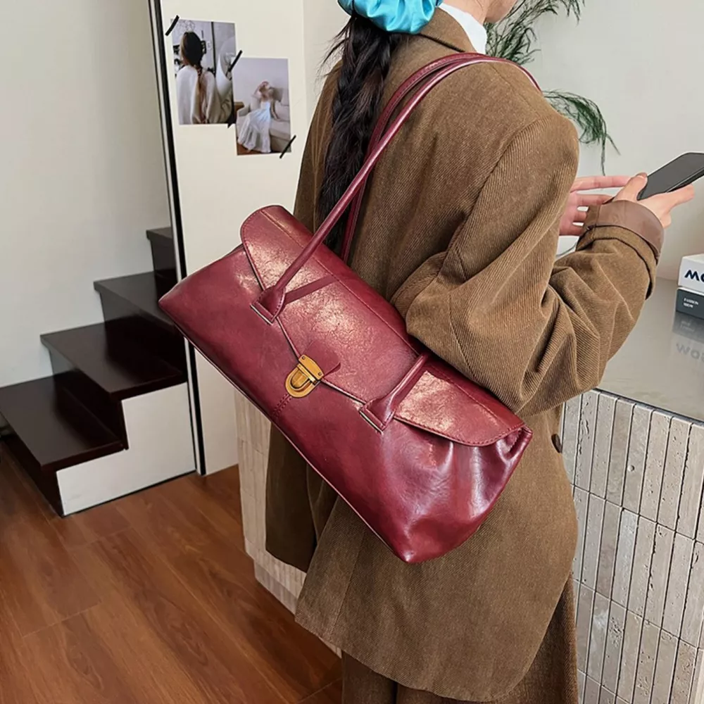 Vintage Style Leather Shoulder Bag, image 7
