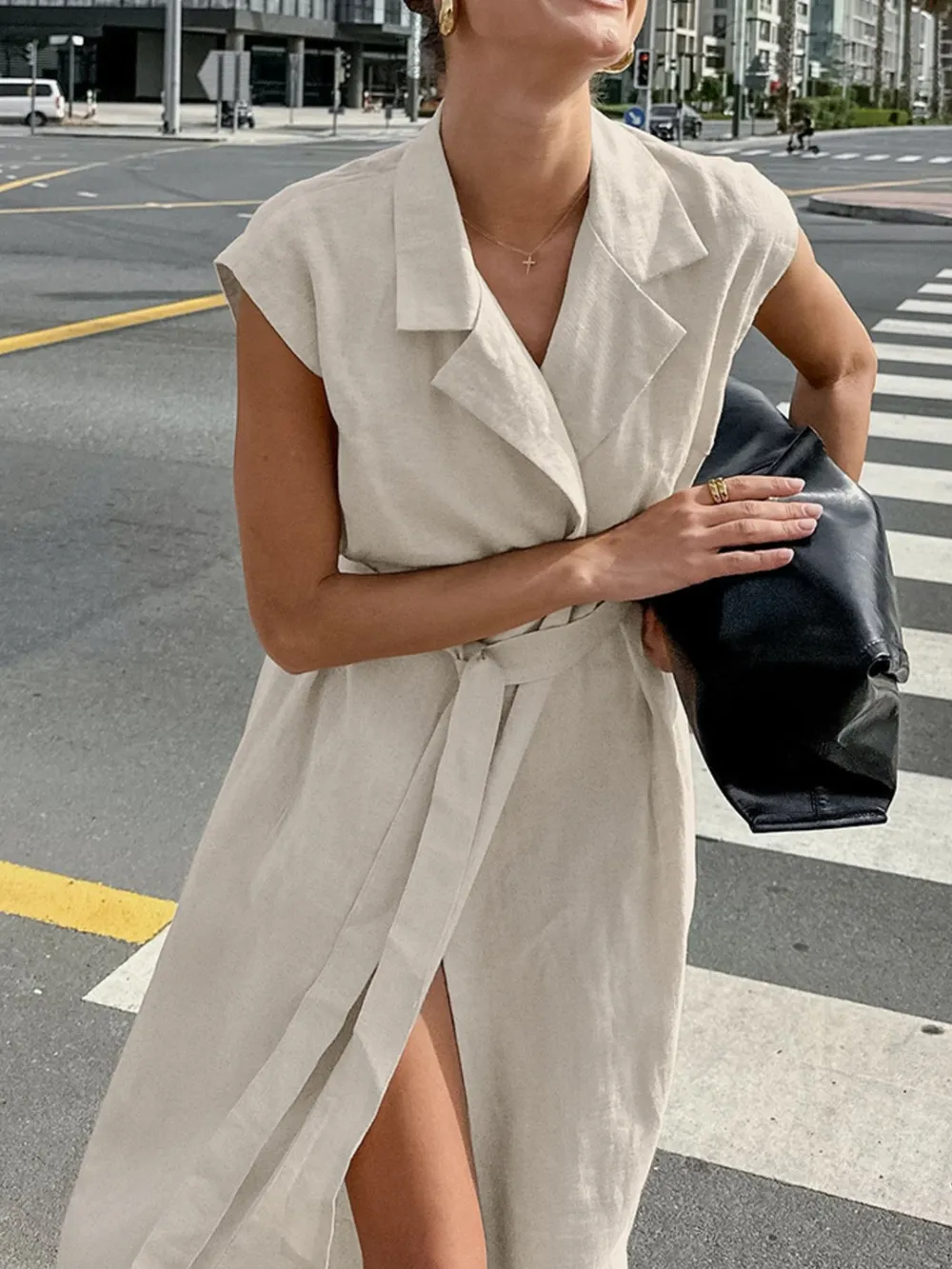 Tie Waist Cap Sleeve Maxi Dress, image 8