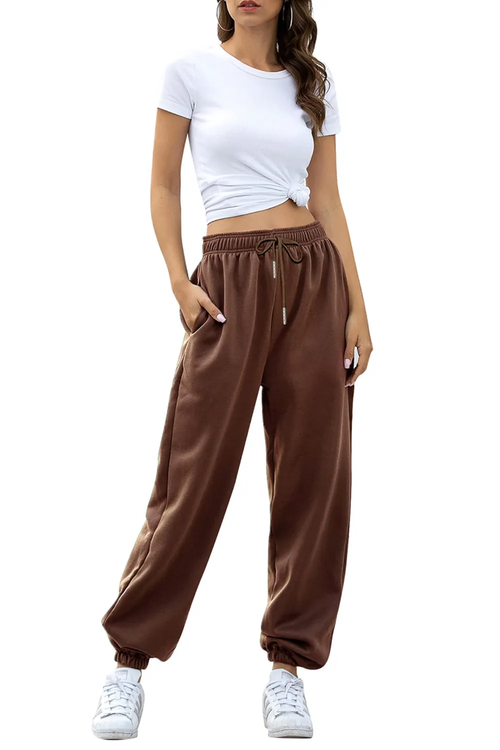 Elastic Waist Joggers with Pockets, image 26